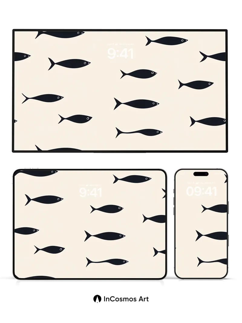 Silent School Wallpaper with Floating Shadows