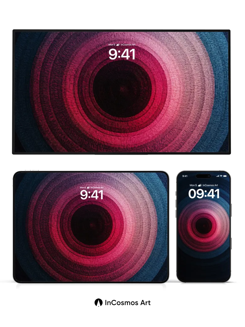 Midnight Pulse Wallpaper with Crimson Core