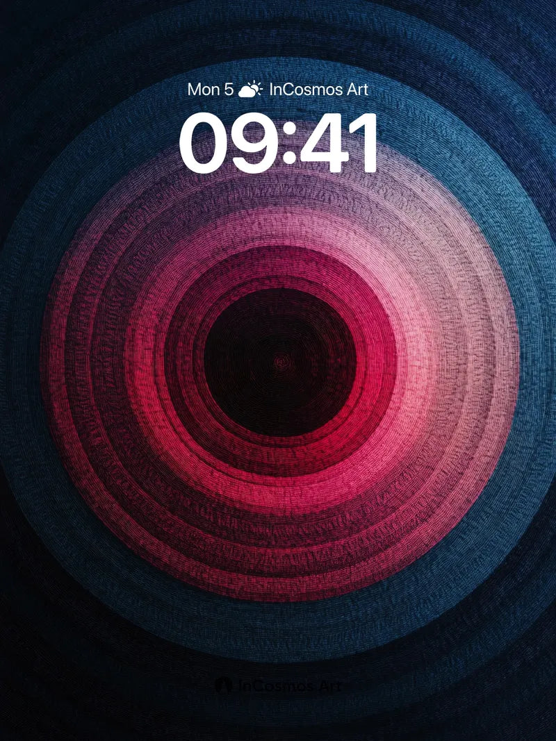 Midnight Pulse Wallpaper with Crimson Core