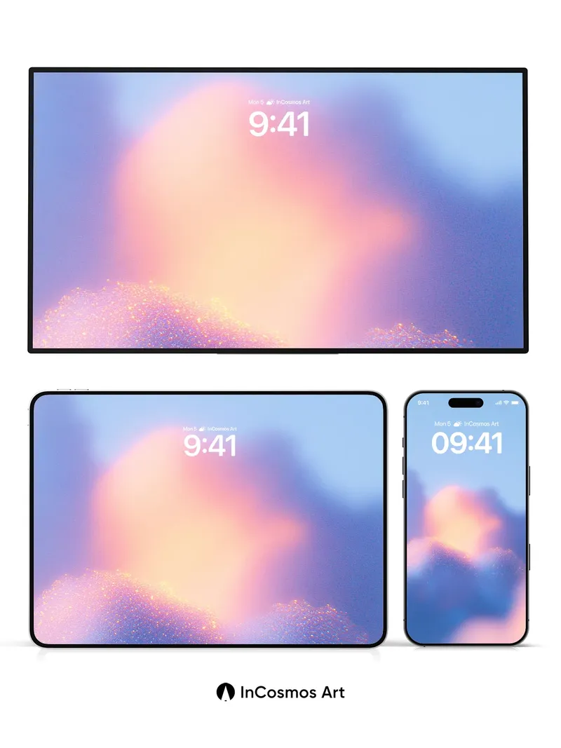 Luminous Cloudscape Wallpaper with Sparkling Hues