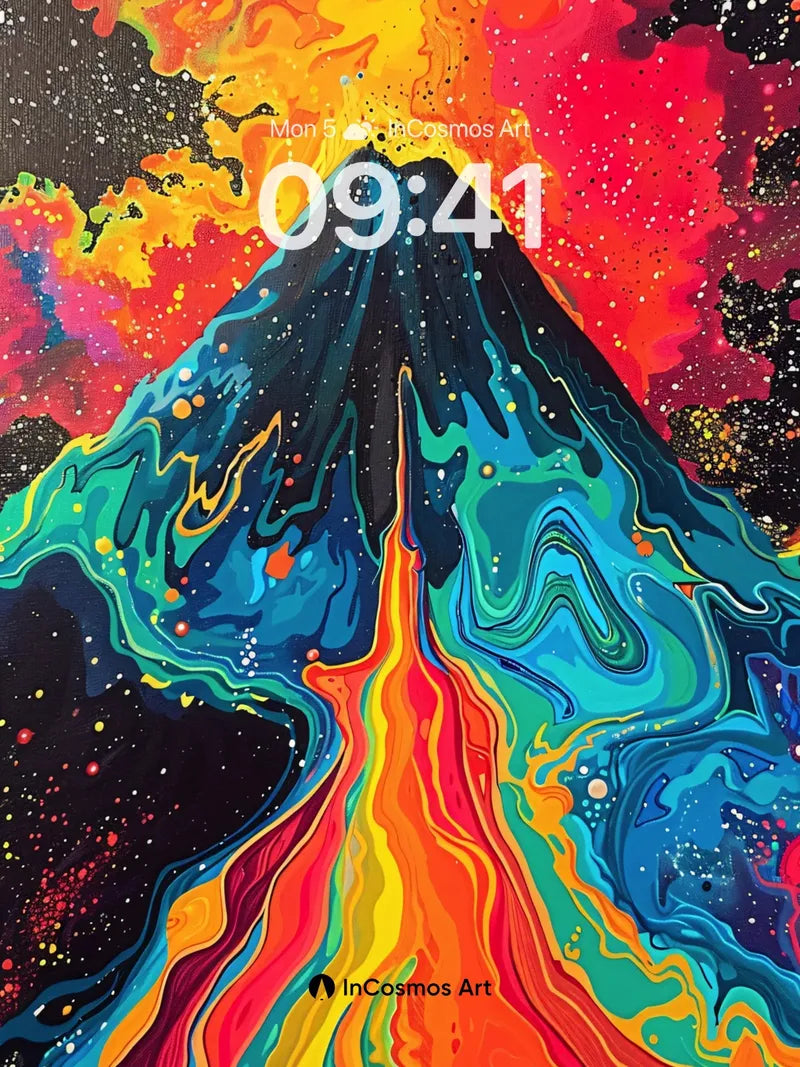 Cosmic Eruption Wallpaper with Lava Rivers