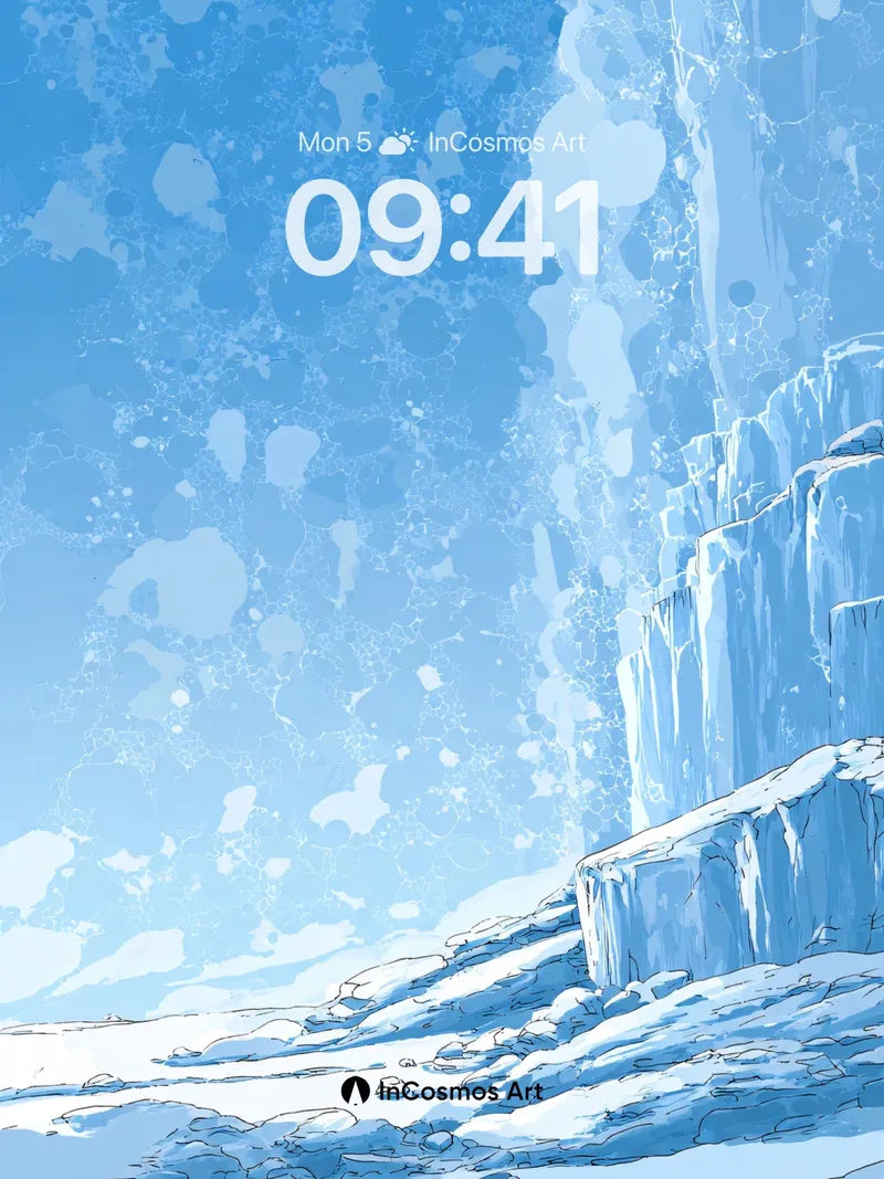 Frostfall Cascade Wallpaper with Icy Light Veins wallpaper for iPhone, iPad & Mac
