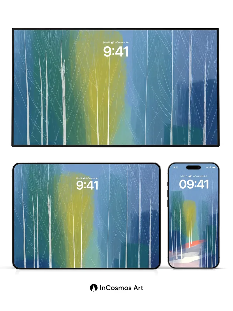 Serenity Pathway Wallpaper with Whispering Trees