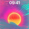 Neon Horizon Wallpaper with Wavy Light Fields wallpaper for iPhone, iPad & Mac