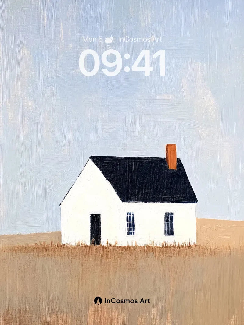 Solitary Hearth Wallpaper with Painted Stillness