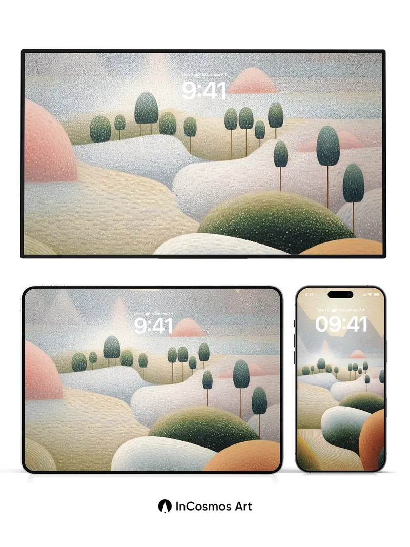 Serenity Dunes Wallpaper with Whispering Trees