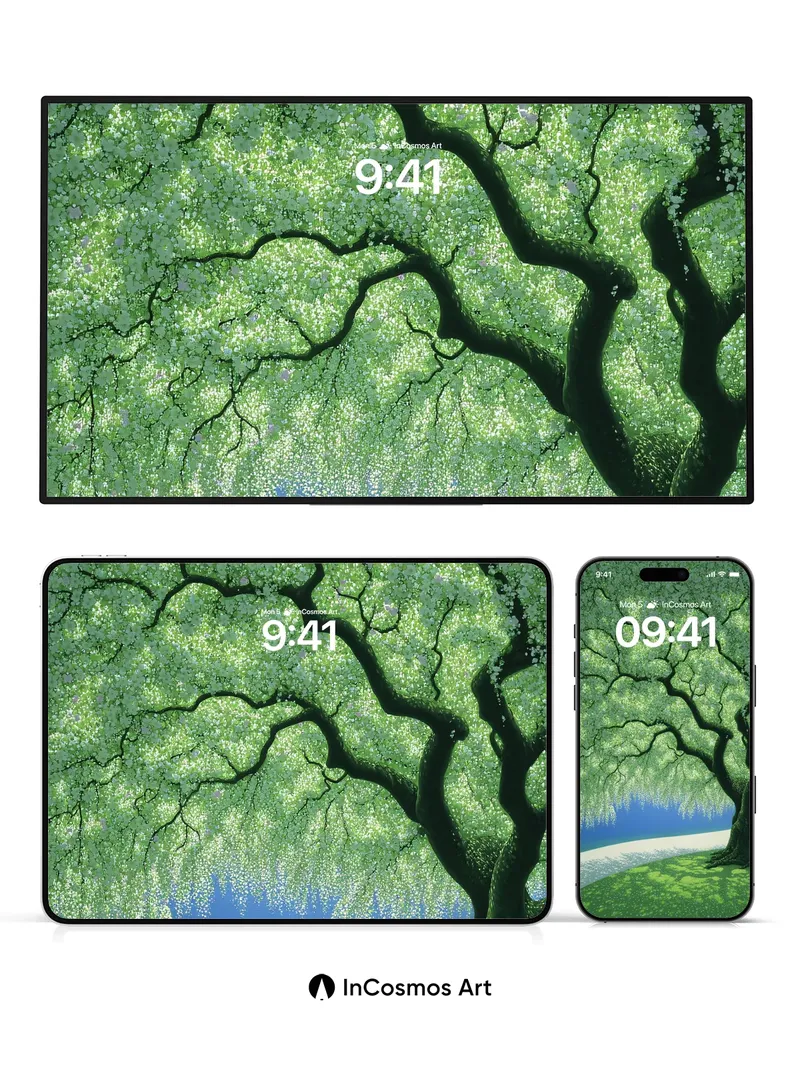 Serenity Bloom Wallpaper with Whispering Canopy