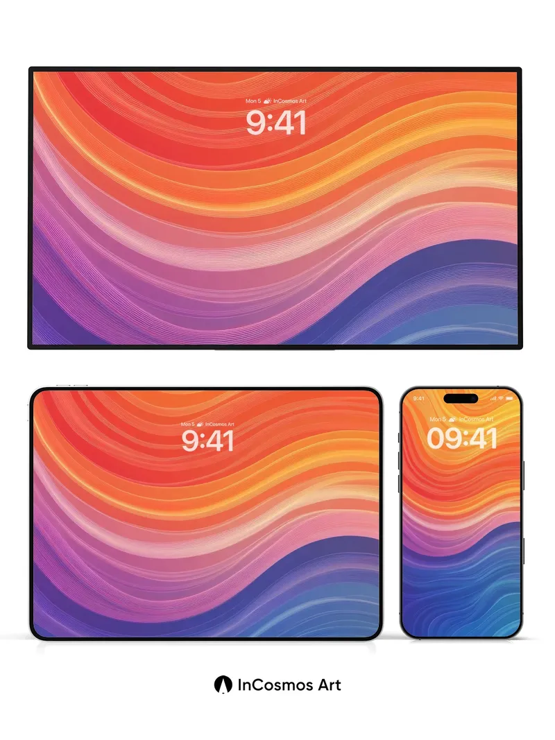 Liquid Horizon Wallpaper with Swirling Light