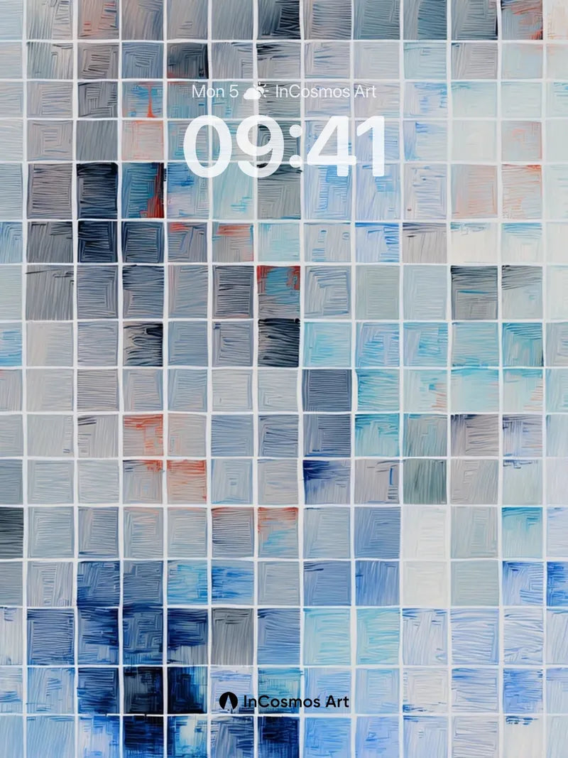 Frosted Glass Mosaic Wallpaper in Soft Haze wallpaper for iPhone, iPad & Mac