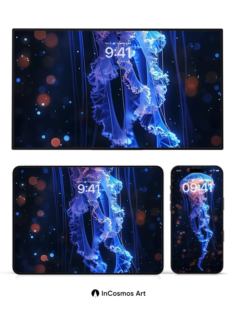 Luminous Drift Wallpaper with Ethereal Tendrils