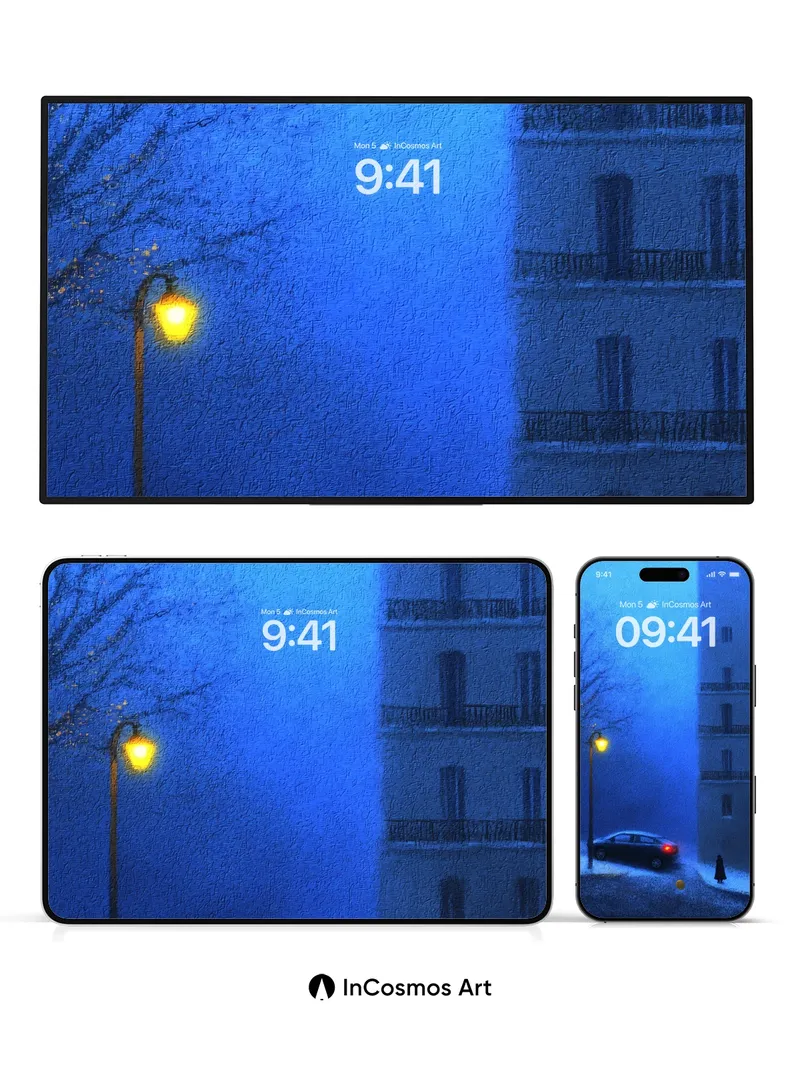 Fogbound Solitude Wallpaper with Golden Light