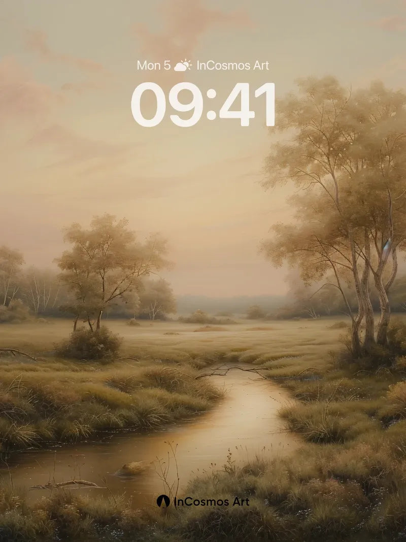 Golden Hush Wallpaper with Whispering Trees