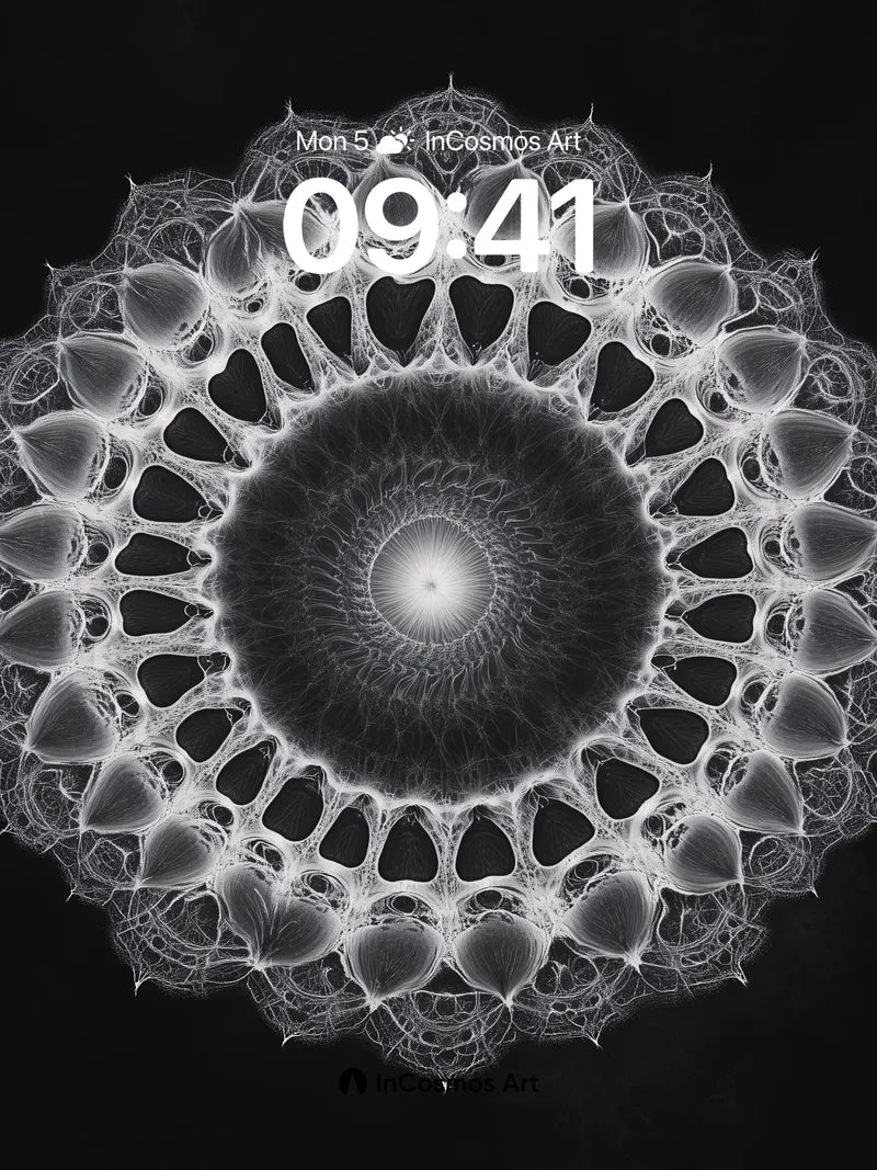 Luminous Fractal Wallpaper with Ethereal Spiral