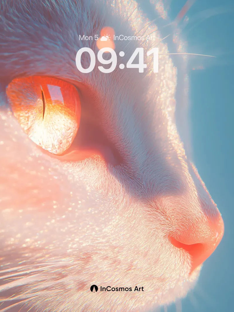 Luminous Feline Wallpaper with Ethereal Glow wallpaper for iPhone, iPad & Mac