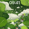 Whispering Canopy Wallpaper with Floating Villages wallpaper for iPhone, iPad & Mac