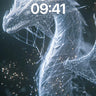 Luminous Web Dragon Wallpaper with Cosmic Particles wallpaper for iPhone, iPad & Mac