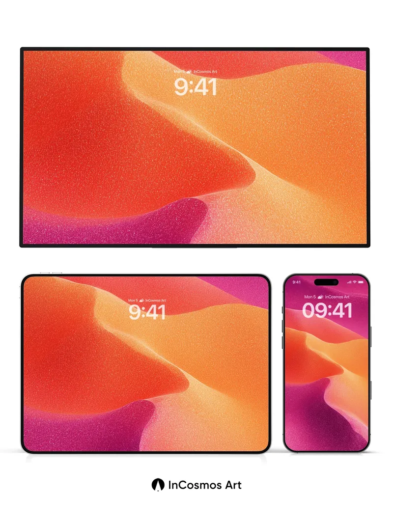 Luminous Dune Wallpaper with Liquid Light