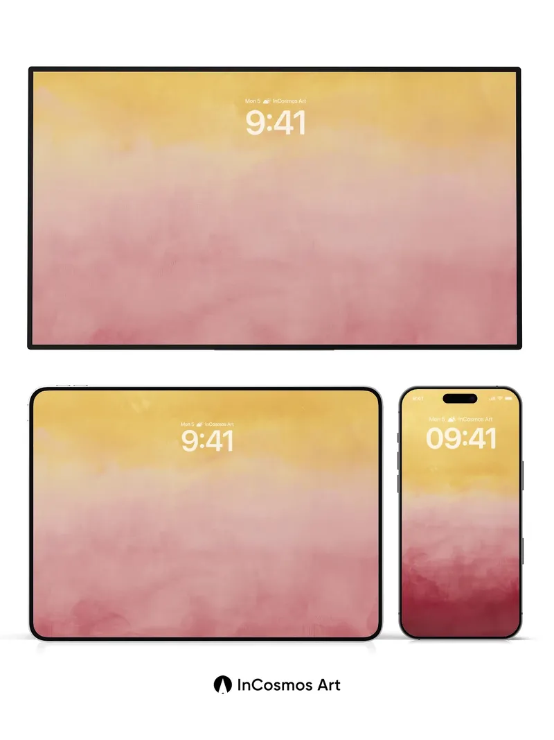 Golden Hush Wallpaper with Crimson Veil