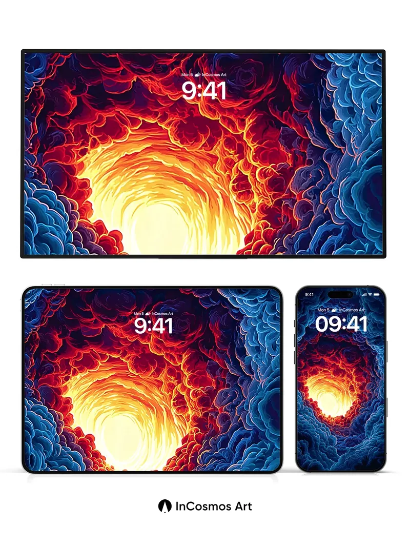 Infernal Spiral Wallpaper with Cosmic Core