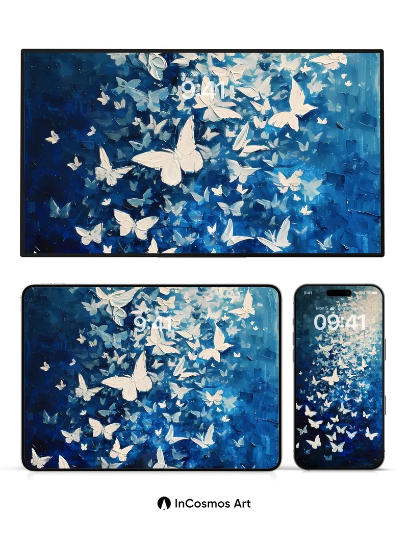 Luminous Flight Wallpaper with Ethereal Butterflies