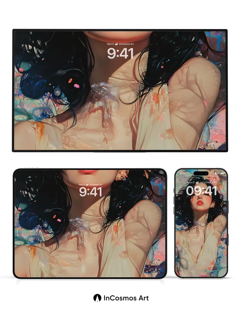 Luminous Reverie Wallpaper with Floating Petals