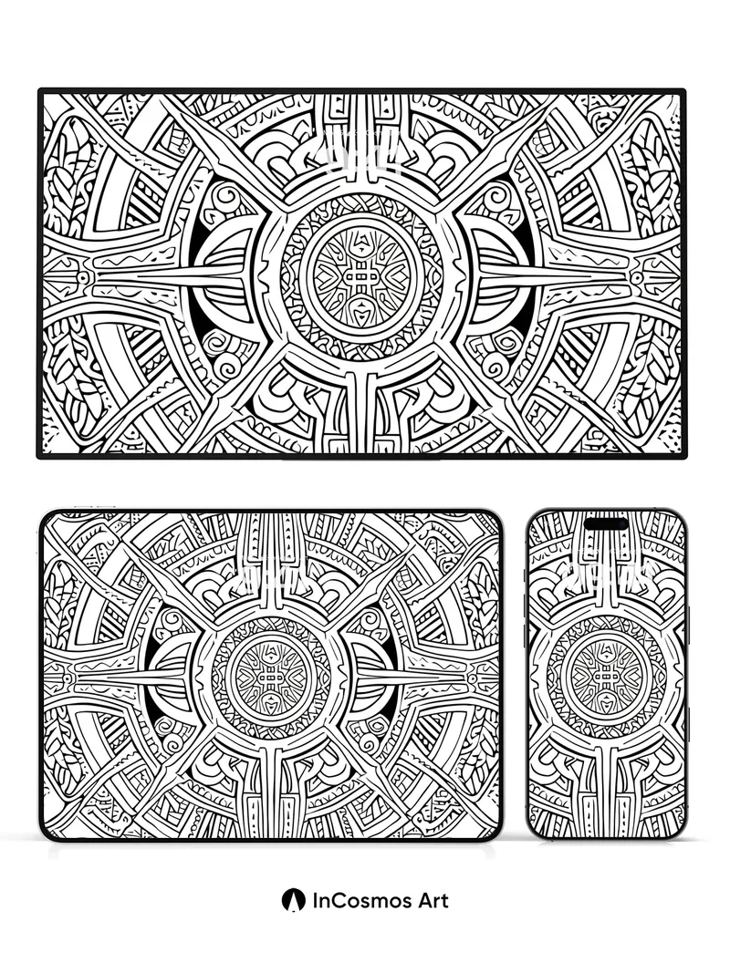 Intricate Lattice Wallpaper with Hidden Symmetry