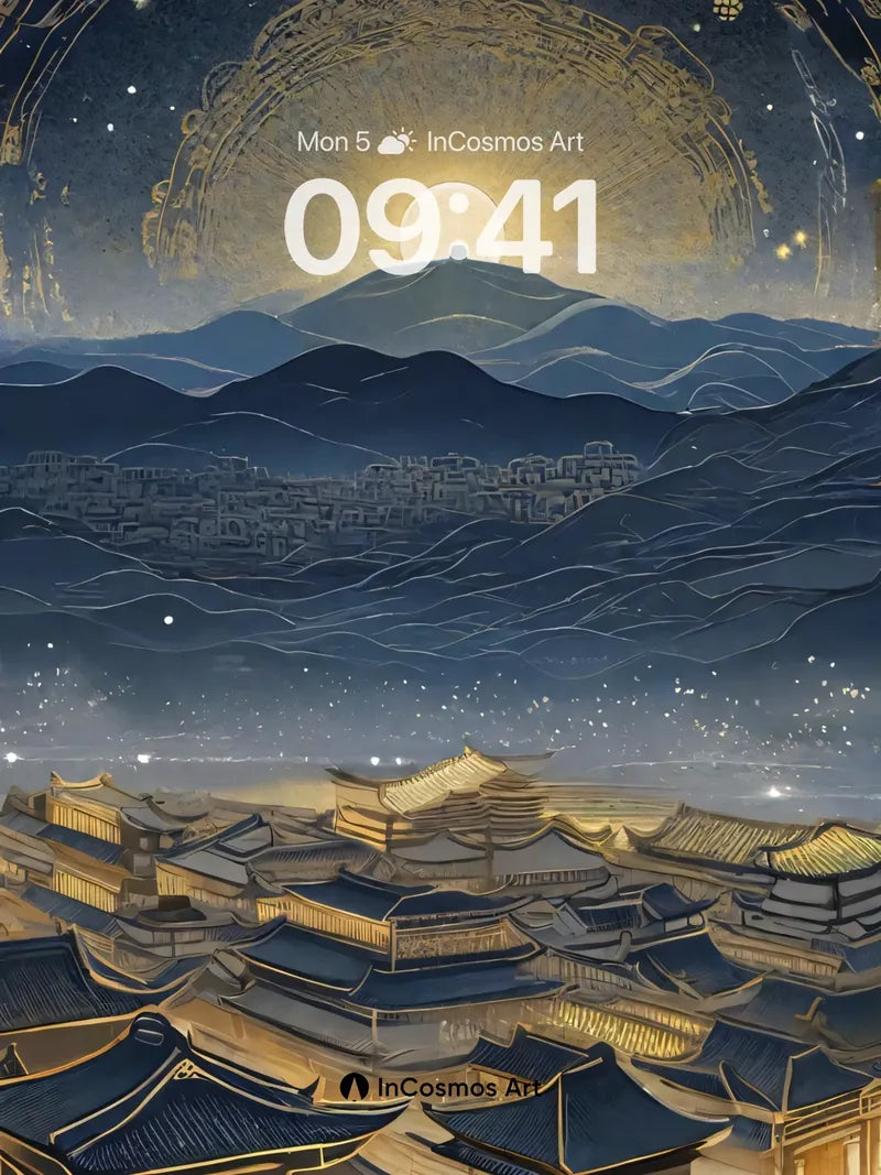 Moonlit Palace Wallpaper with Celestial Veil