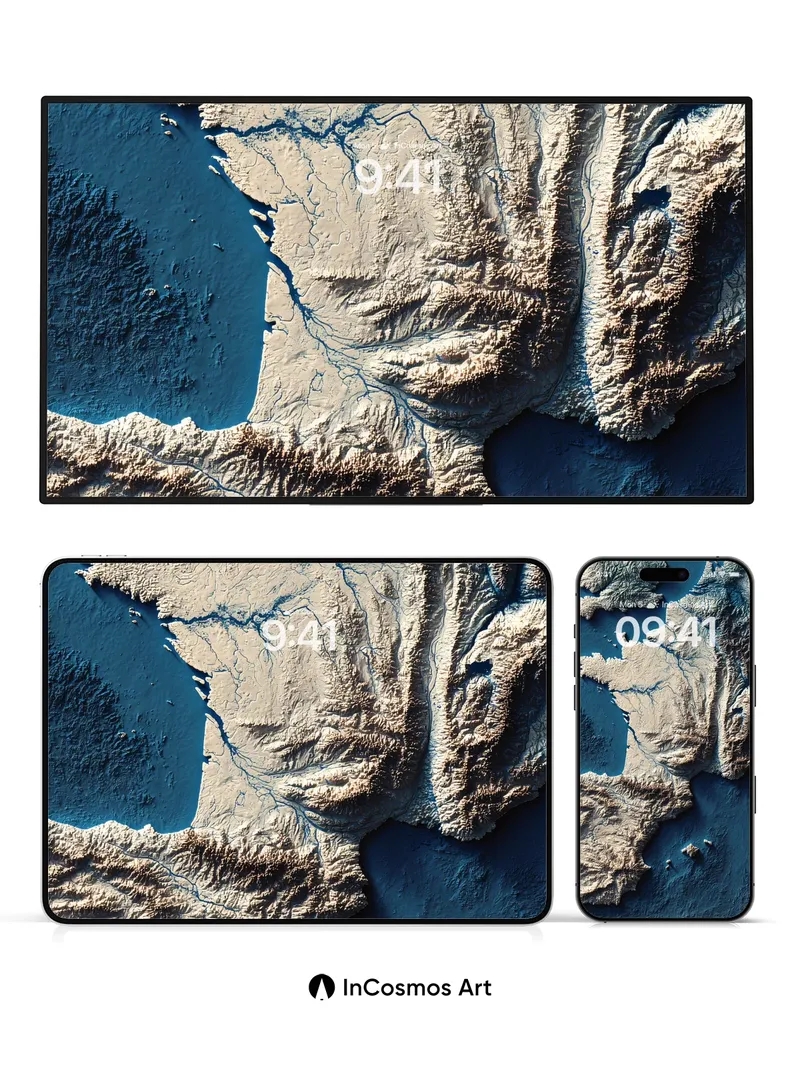 Stone Vein Wallpaper with River Light