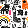 Whimsical Forest Wallpaper with Playful Creatures wallpaper for iPhone, iPad & Mac