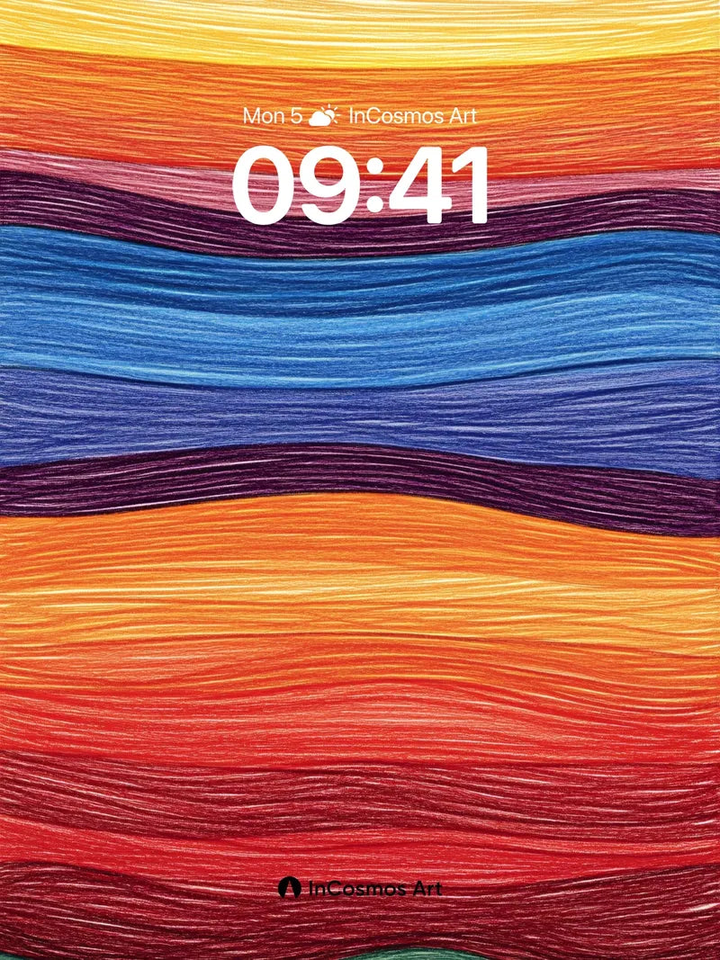 Crimson Horizon Wallpaper with Woven Light