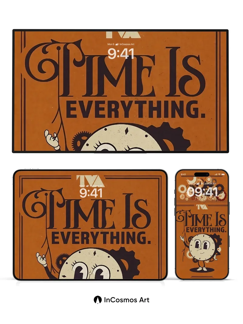 Whimsical Clockwork Wallpaper with Steampunk Charm