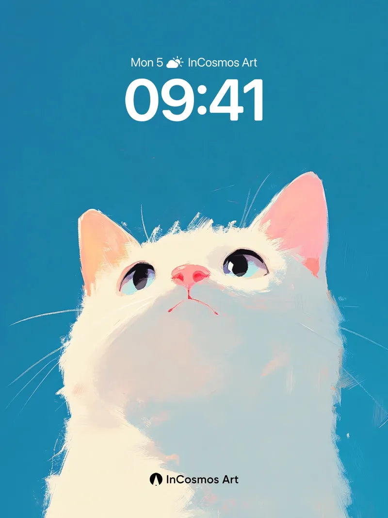 Serene Gaze Wallpaper with Floating Whiskers