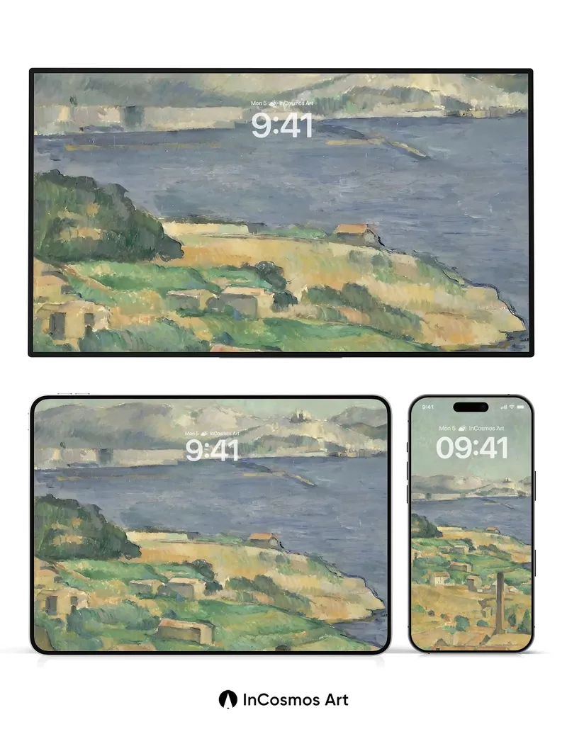 Serenity of Coastal Hills Wallpaper with Distant Blue