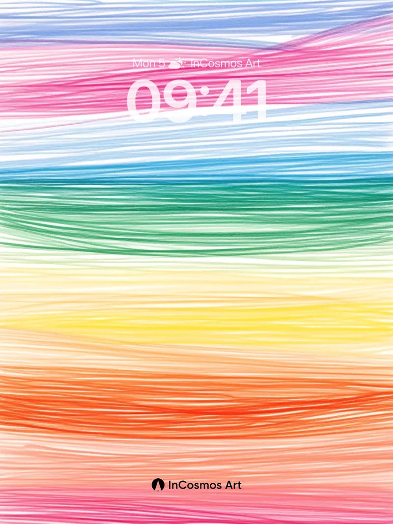 Rainbow Pulse Wallpaper with Swirling Light