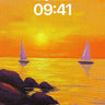 Golden Hush Wallpaper with Sailboat Silhouettes wallpaper for iPhone, iPad & Mac