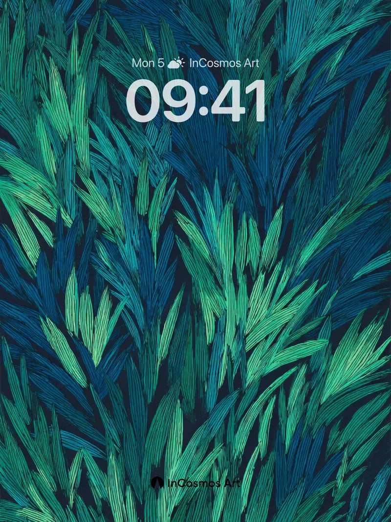Midnight Pine Needle Wallpaper with Linear Depth