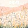 Serenity Field Wallpaper with Distant Hills wallpaper for iPhone, iPad & Mac