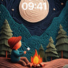 Knitted Nightfall Wallpaper with Celestial Spiral wallpaper for iPhone, iPad & Mac
