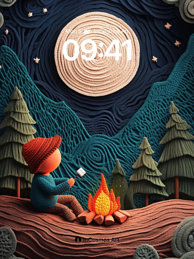 Knitted Nightfall Wallpaper with Celestial Spiral wallpaper for iPhone, iPad & Mac