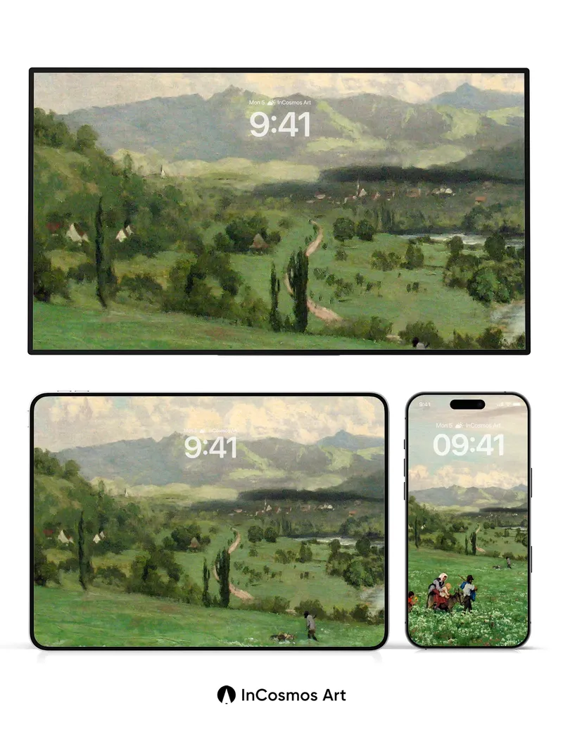 Pastoral Hush Wallpaper with Meadow Whispers