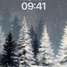 Silent Snowfall Wallpaper with Frost-Laced Pines wallpaper for iPhone, iPad & Mac