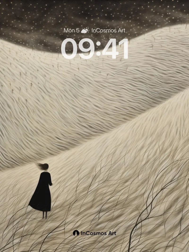 Lonely Wanderer Wallpaper with Whispering Dunes