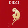 Serene Monkey Wallpaper with Golden Brushstroke wallpaper for iPhone, iPad & Mac