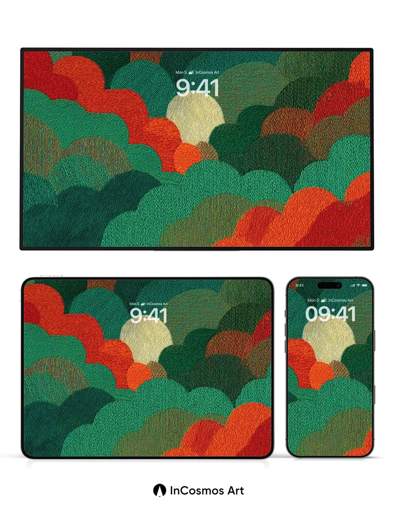 Ember Forest Wallpaper with Textured Light