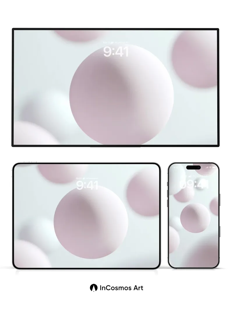 Serene Sphere Wallpaper with Floating Light