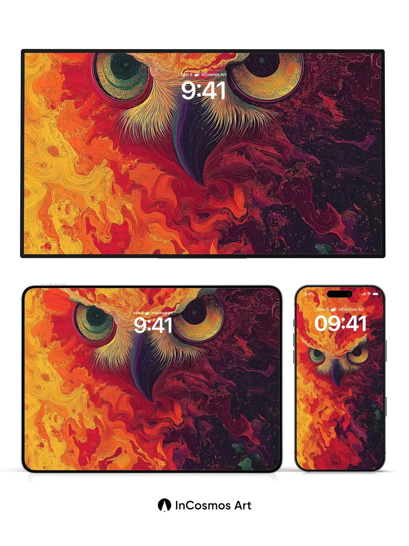 Fiery Gaze Wallpaper with Cosmic Eyes