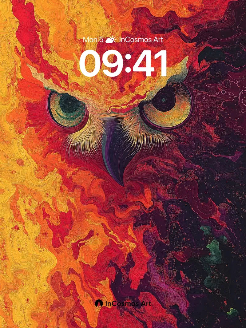 Fiery Gaze Wallpaper with Cosmic Eyes