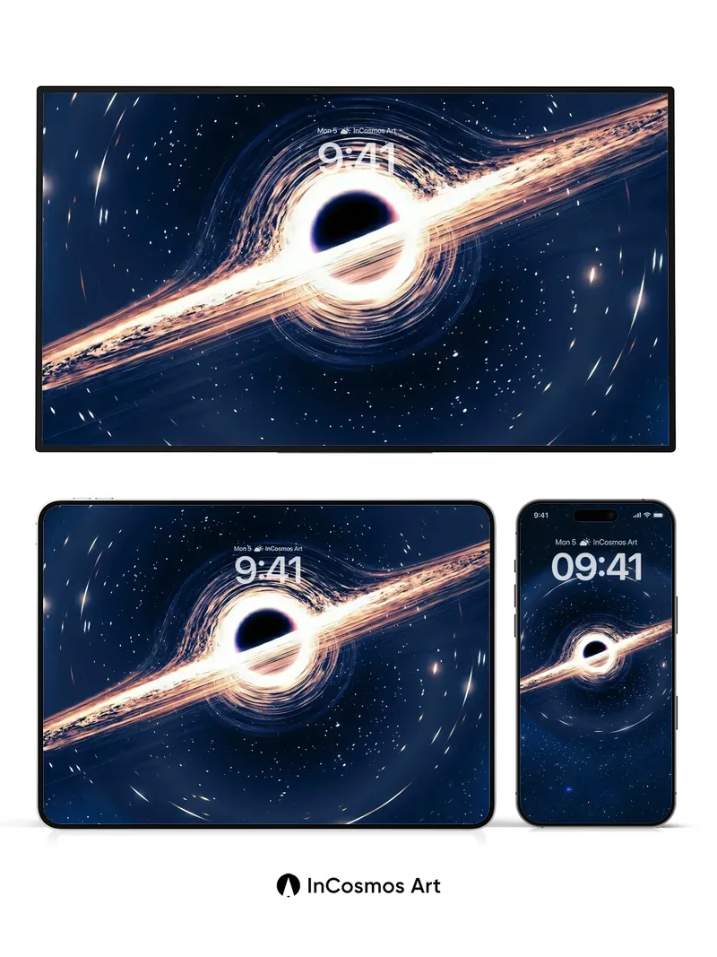 Cosmic Abyss Wallpaper with Light Swirls
