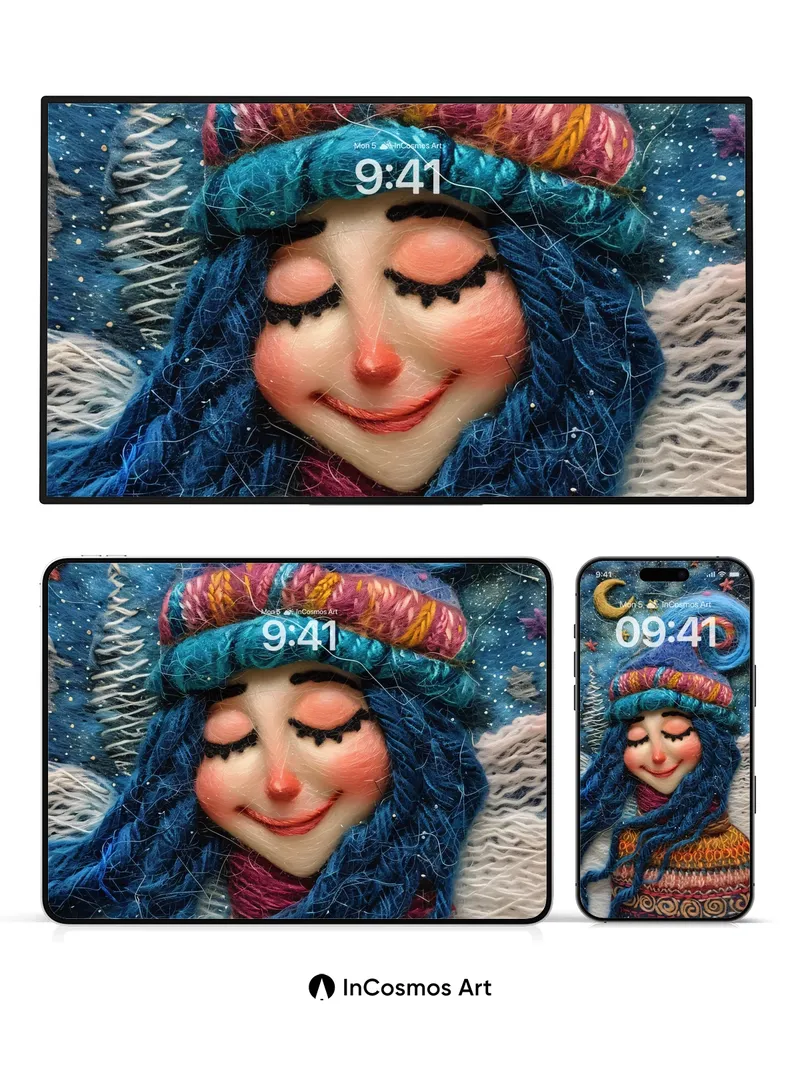 Whimsical Winter Wonderland Wallpaper with Felted Dreams