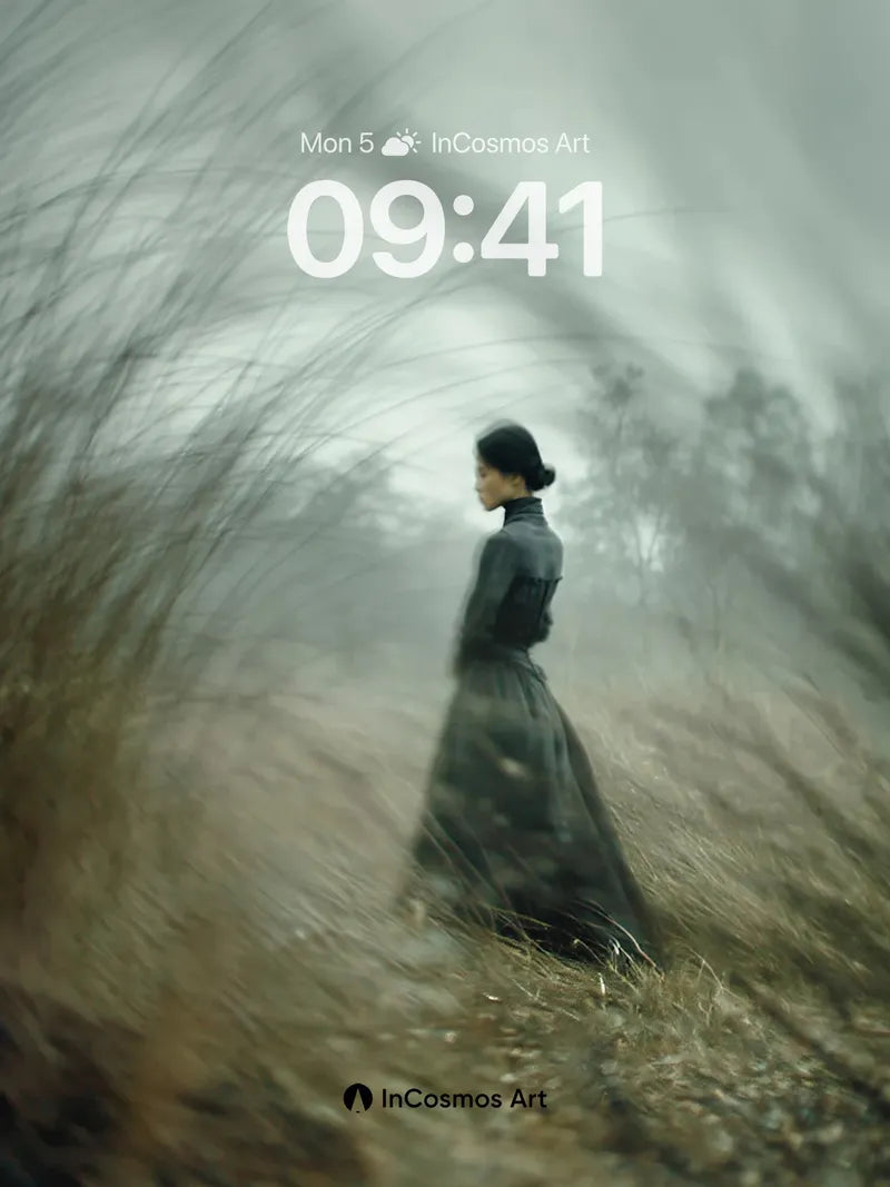 Mist-Woven Solitude Wallpaper with Haunting Grace wallpaper for iPhone, iPad & Mac